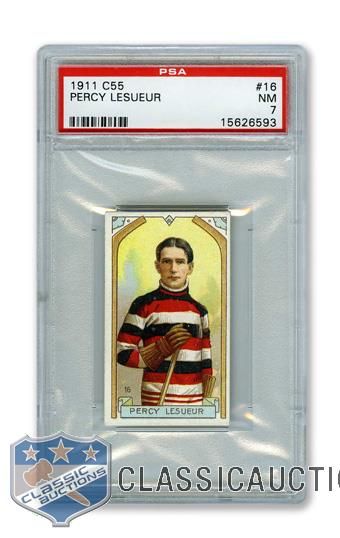 1911-12 Imperial Tobacco C55 #16 HOFer Percy LeSueur - Graded PSA 7