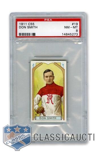 1911-12 Imperial Tobacco C55 #19 Don Smith RC - Graded PSA 8 - Highest Graded!