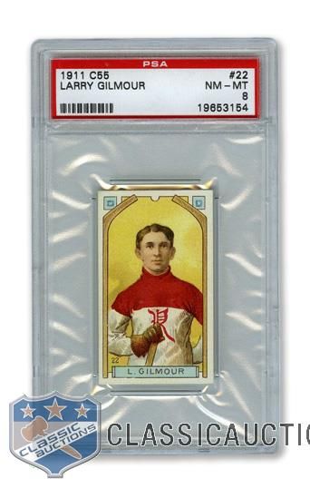 1911-12 Imperial Tobacco C55 #22 Larry Gilmour RC - Graded PSA 8 - Highest Graded!