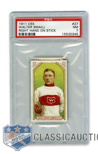 1911-12 Imperial Tobacco C55 #27 Walter Smaill RC (Hand on Stick) - Graded PSA 7