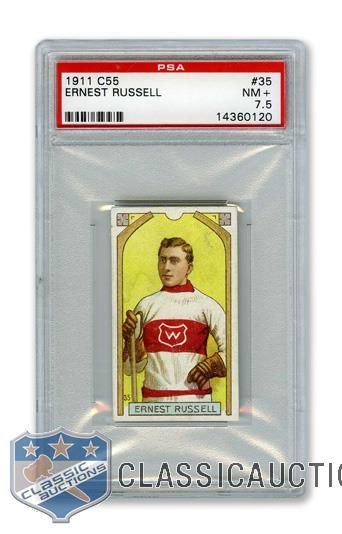 1911-12 Imperial Tobacco C55 #35 HOFer Ernest "Ernie" Russell - Graded PSA 7.5