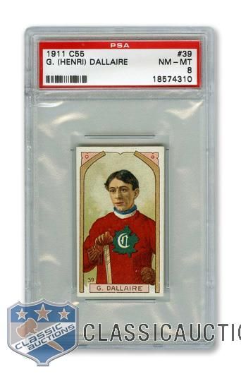 1911-12 Imperial Tobacco C55 #39 Hector "Henri" Dallaire - Graded PSA 8 - Highest Graded!