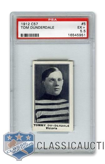 1912-13 Imperial Tobacco C57 #5 HOFer Tommy "Tom" Dunderdale - Graded PSA 5.5