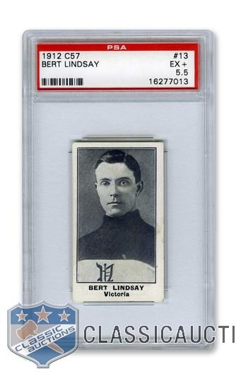 1912-13 Imperial Tobacco C57 #13 Leslie "Bert" Lindsay - Graded PSA 5.5