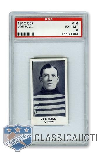 1912-13 Imperial Tobacco C57 #16 HOFer Joe Bad Joe Hall - Graded PSA 6 - Highest Graded!