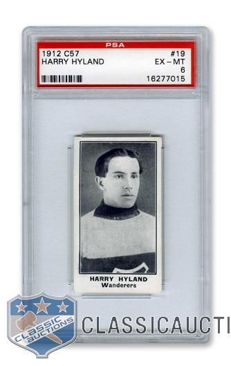 1912-13 Imperial Tobacco C57 #19 HOFer Harold "Harry" Hyland - Graded PSA 6