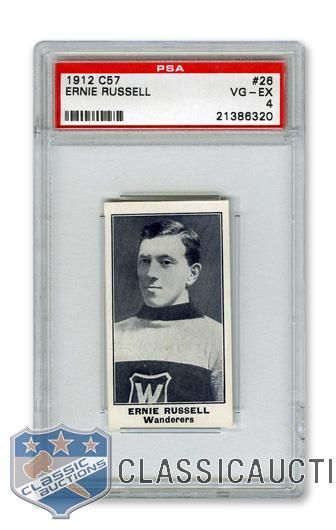 1912-13 Imperial Tobacco C57 #26 HOFer Ernest "Ernie" Russell - Graded PSA 4