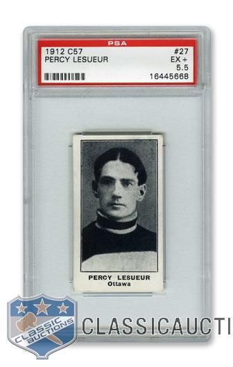 1912-13 Imperial Tobacco C57 #27 HOFer Percy LeSueur - Graded PSA 5.5