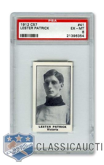 1912-13 Imperial Tobacco C57 #41 HOFer Lester "The Silver Fox" Patrick - Graded PSA 6