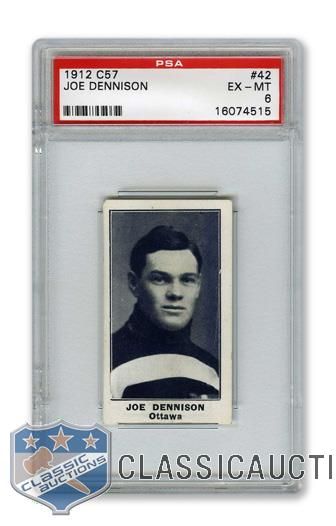 1912-13 Imperial Tobacco C57 #42 Joe Dennison RC - Graded PSA 6