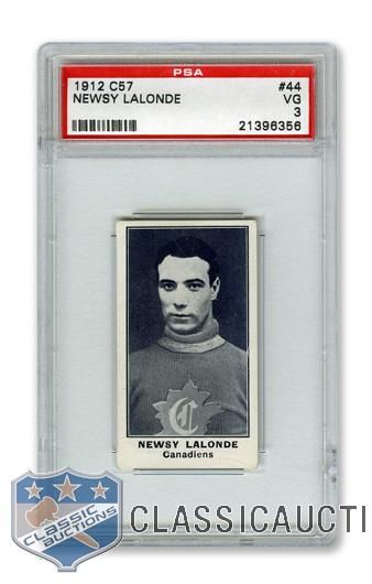 1912-13 Imperial Tobacco C57 #44 HOFer Edouard "Newsy" Lalonde - Graded PSA 3