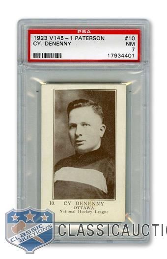 1923-24 William Paterson V145-1 #10 HOFer Cyril "Cy" Denneny RC - Graded PSA 7 - Highest Graded!