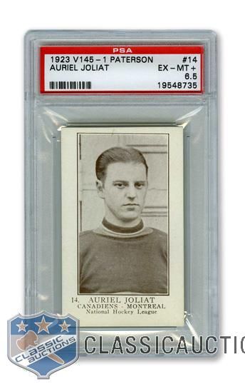 1923-24 William Paterson V145-1 #14 HOFer Aurele "Mighty Atom" Joliat RC - Graded PSA 6.5