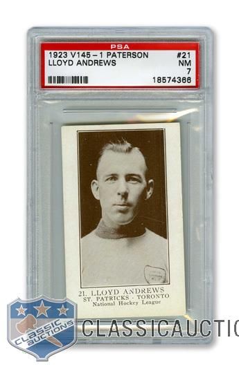 1923-24 William Paterson V145-1 #21 Lloyd "Schrimp" Andrews RC - Graded PSA 7 - Highest Graded!