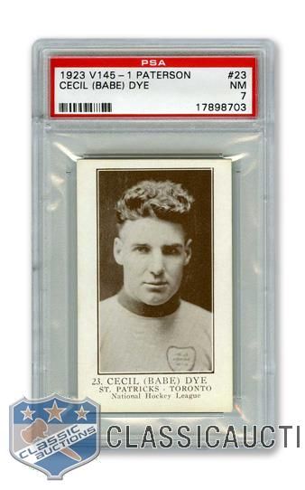 1923-24 William Paterson V145-1 #23 HOFer Cecil "Babe" Dye RC - Graded PSA 7 - Highest Graded!