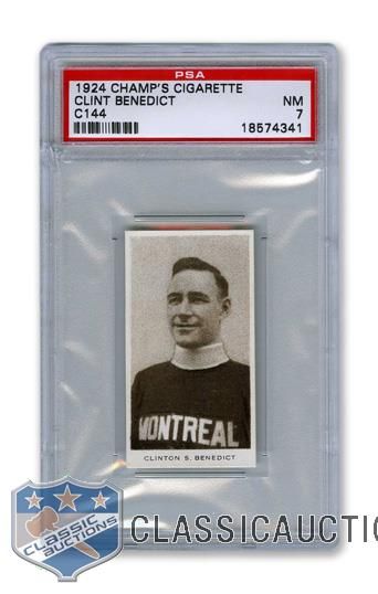 1924-25 Champs Cigarettes C144 HOFer Clint "Praying Benny" Benedict - Graded PSA 7