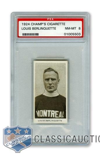 1924-25 Champs Cigarettes C144 Louis Berlinquette RC - Graded PSA 8 - Highest Graded!