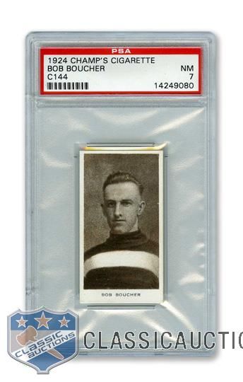 1924-25 Champs Cigarettes C144 Bob Boucher RC - Graded PSA 7 - Highest Graded!