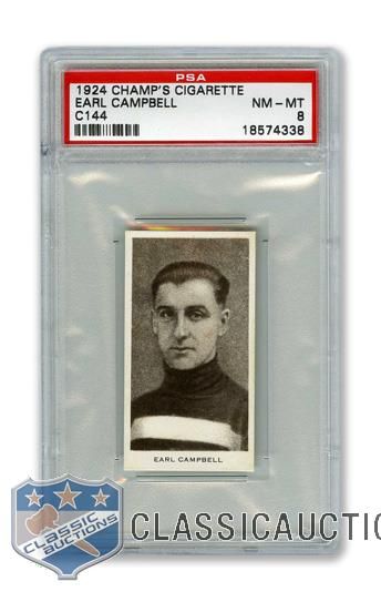 1924-25 Champs Cigarettes C144 Earl Campbell RC - Graded PSA 8 - Highest Graded!