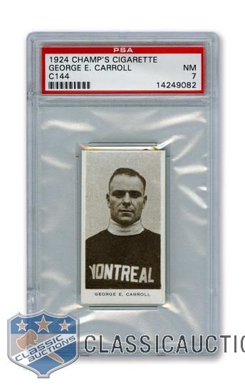 1924-25 Champs Cigarettes C144 George Carroll RC - Graded PSA 7 - Highest Graded!