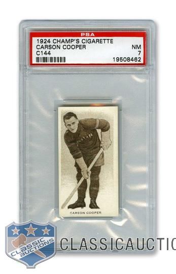 1924-25 Champs Cigarettes C144 Carson "Shovel Shot" Cooper RC - Graded PSA 7