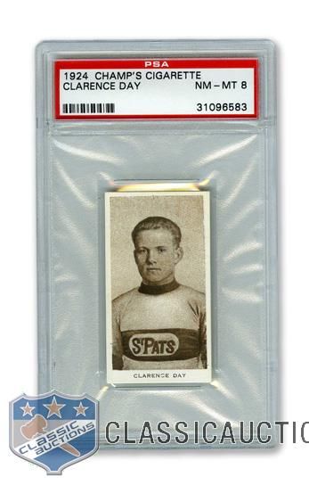 1924-25 Champs Cigarettes C144 HOFer Clarence "Hap" Day RC - Graded PSA 8 - Highest Graded!