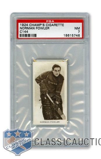 1924-25 Champs Cigarettes C144 Norman "Hec" Fowler RC - Graded PSA 7 - Highest Graded!