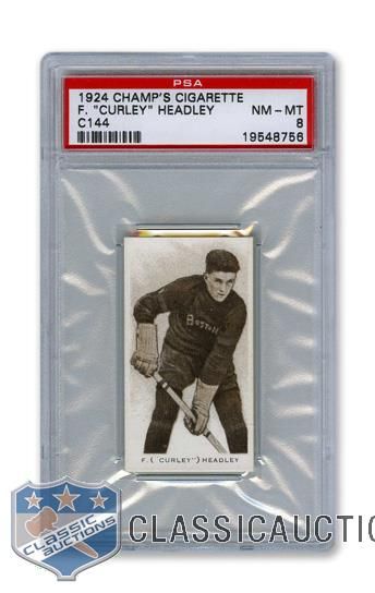 1924-25 Champs Cigarettes C144 Fern "Curley" Headley RC - Graded PSA 8 - Highest Graded!