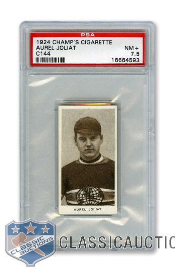 1924-25 Champs Cigarettes C144 HOFer Aurele "Mighty Atom" Joliat - Graded PSA 7.5