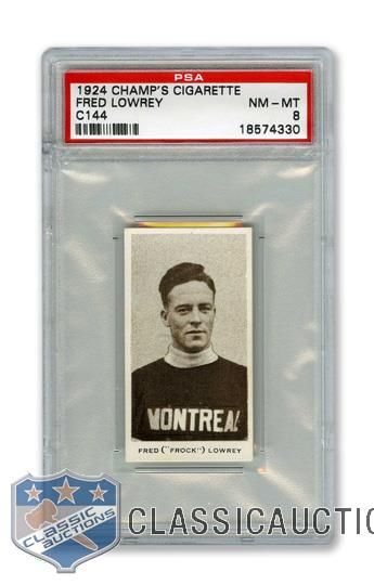 1924-25 Champs Cigarettes C144 Fred "Frock" Lowrey RC - Graded PSA 8 - Highest Graded!