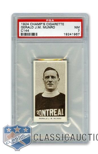 1924-25 Champs Cigarettes C144 Gerald "Gerry" Munro RC - Graded PSA 7