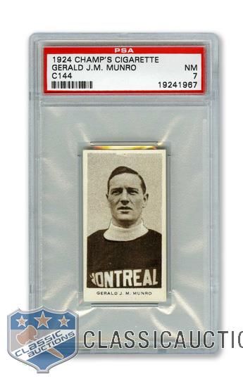 1924-25 Champs Cigarettes C144 Gerald "Gerry" Munro RC - Graded PSA 7