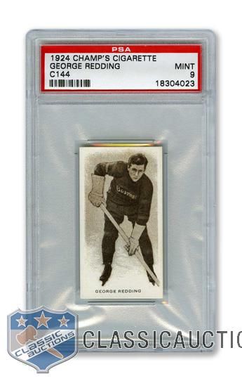 1924-25 Champs Cigarettes C144 George "Shorty" Redding RC - Graded PSA 9 - Highest Graded!