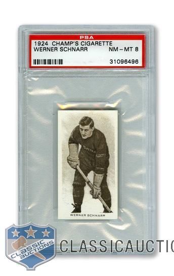 1924-25 Champs Cigarettes C144 Werner Schnarr RC - Graded PSA 8 - Highest Graded!