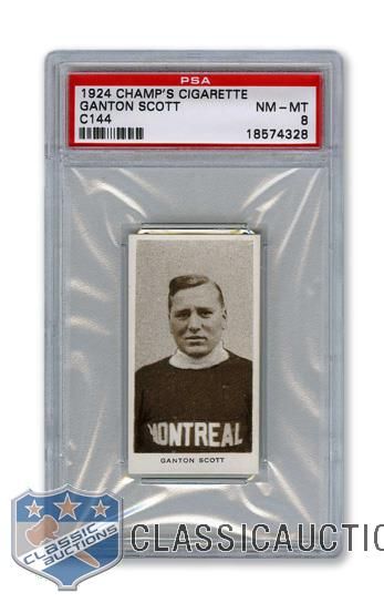 1924-25 Champs Cigarettes C144 Ganton Scott RC - Graded PSA 8 - Highest Graded!