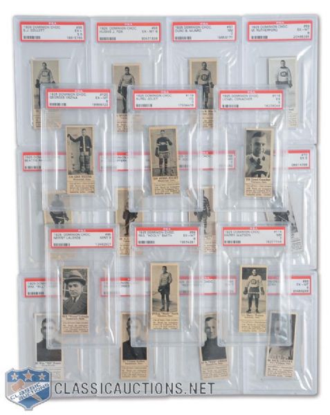 1925 Dominion Chocolate PSA-Graded Complete 32-Card Hockey Set <br>- Current Finest and All-Time Finest PSA Set!