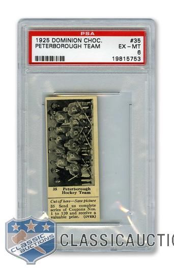 1925 Dominion Chocolate #35 Peterborough Hockey Team - Graded PSA 6