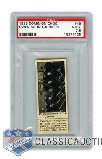 1925 Dominion Chocolate #49 Owen Sound Hockey Team - Graded PSA 7.5 - Highest Graded!