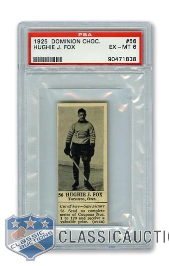 1925 Dominion Chocolate #56 Hughie J. Fox - Graded PSA 6 - Highest Graded!