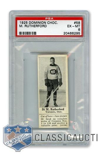 1925 Dominion Chocolate #58 M. Rutherford - Graded PSA 6