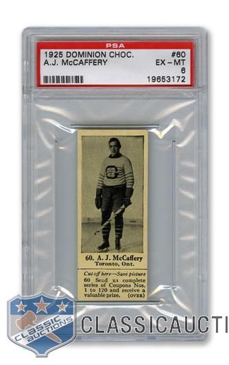 1925 Dominion Chocolate #60 Bert "Mac" McCaffery - Graded PSA 6