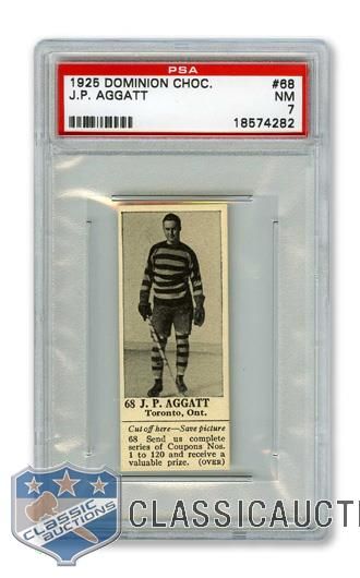 1925 Dominion Chocolate #68 J.P. Aggatt - Graded PSA 7