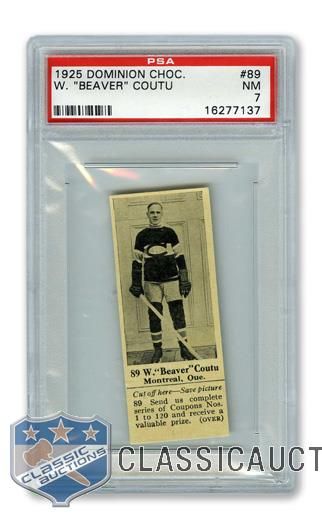 1925 Dominion Chocolate #89 - Wilfrid "Billy" Coutu - Graded PSA 7 - Highest Graded!