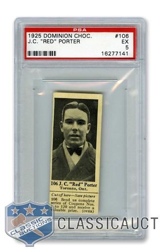 1925 Dominion Chocolate #106 John "Red" Porter - Graded PSA 5