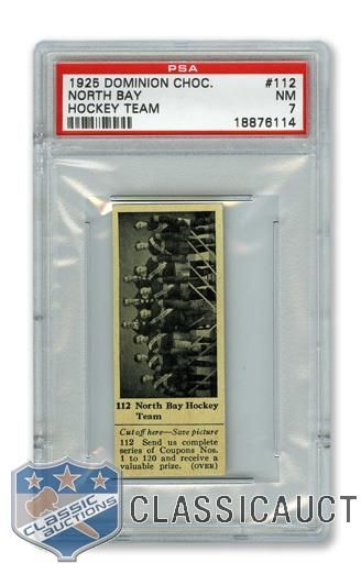 1925 Dominion Chocolate #112 North Bay Hockey Team - Graded PSA 7 - Highest Graded!