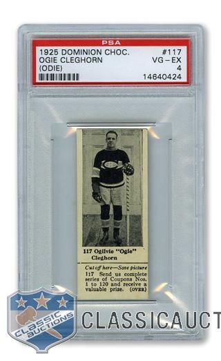 1925 Dominion Chocolate #117 James Ogilvie "Odie" Cleghorn - Graded PSA 4