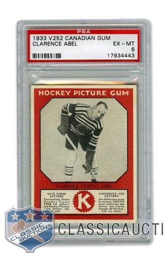 1933-34 Canadian Gum V252 Clarence "Taffy" Abel RC - Graded PSA 6 - Highest Graded!