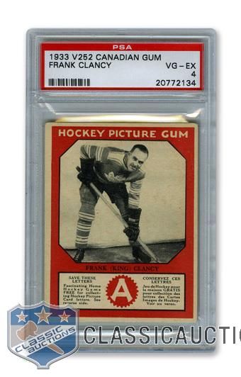 1933-34 Canadian Gum V252 HOFer Frank "King" Clancy - Graded PSA 4