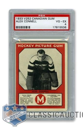 1933-34 Canadian Gum V252 HOFer Alex "The Ottawa Fireman" Connell - Graded PSA 4