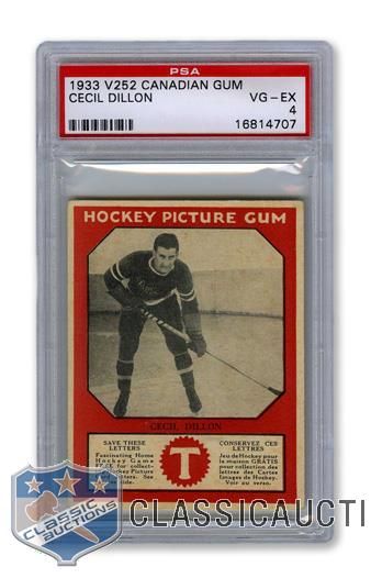 1933-34 Canadian Gum V252 Cecil "Ceece" Dillon RC - Graded PSA 4